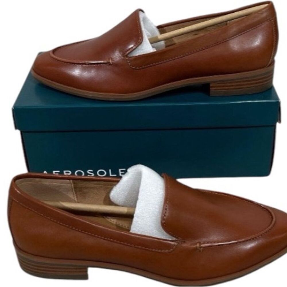 Aerosoles JF 0522 East Side Women's Loafer Size 8 Brown Slip On Flat Round Toe - Picture 2 of 5